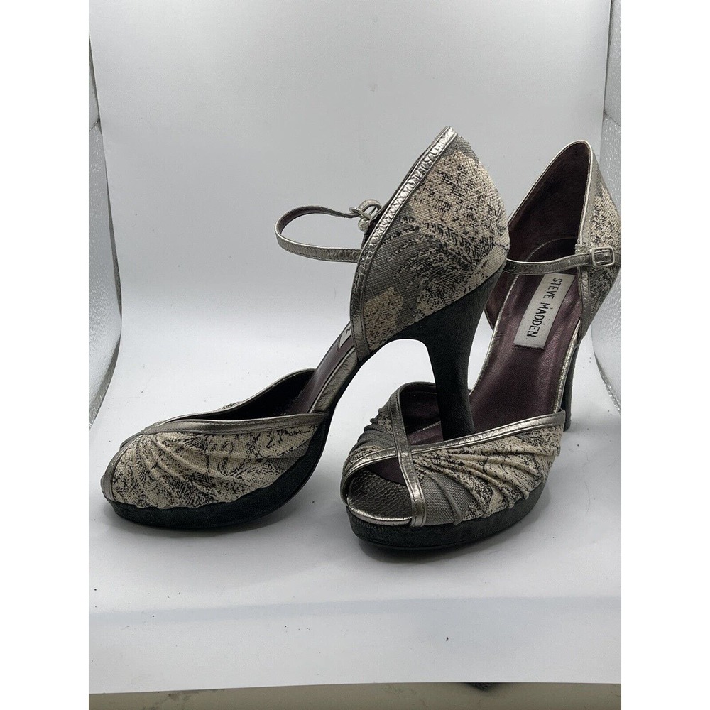 Steve Madden Magnolia Heels Peep Toe Platform Pumps Shoes 6M